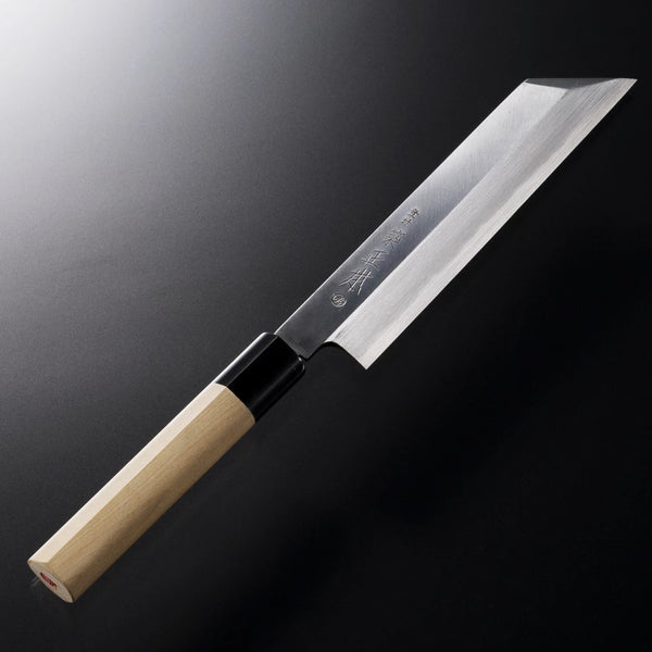 正本総本店 本霞 白ニ鋼 角型薄刃包丁 180mm 朴柄 – 清助刃物
